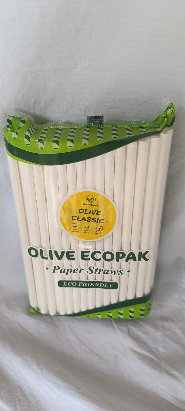 8mm Paper Straw Olive