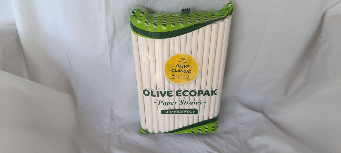 8mm Paper Straw Olive